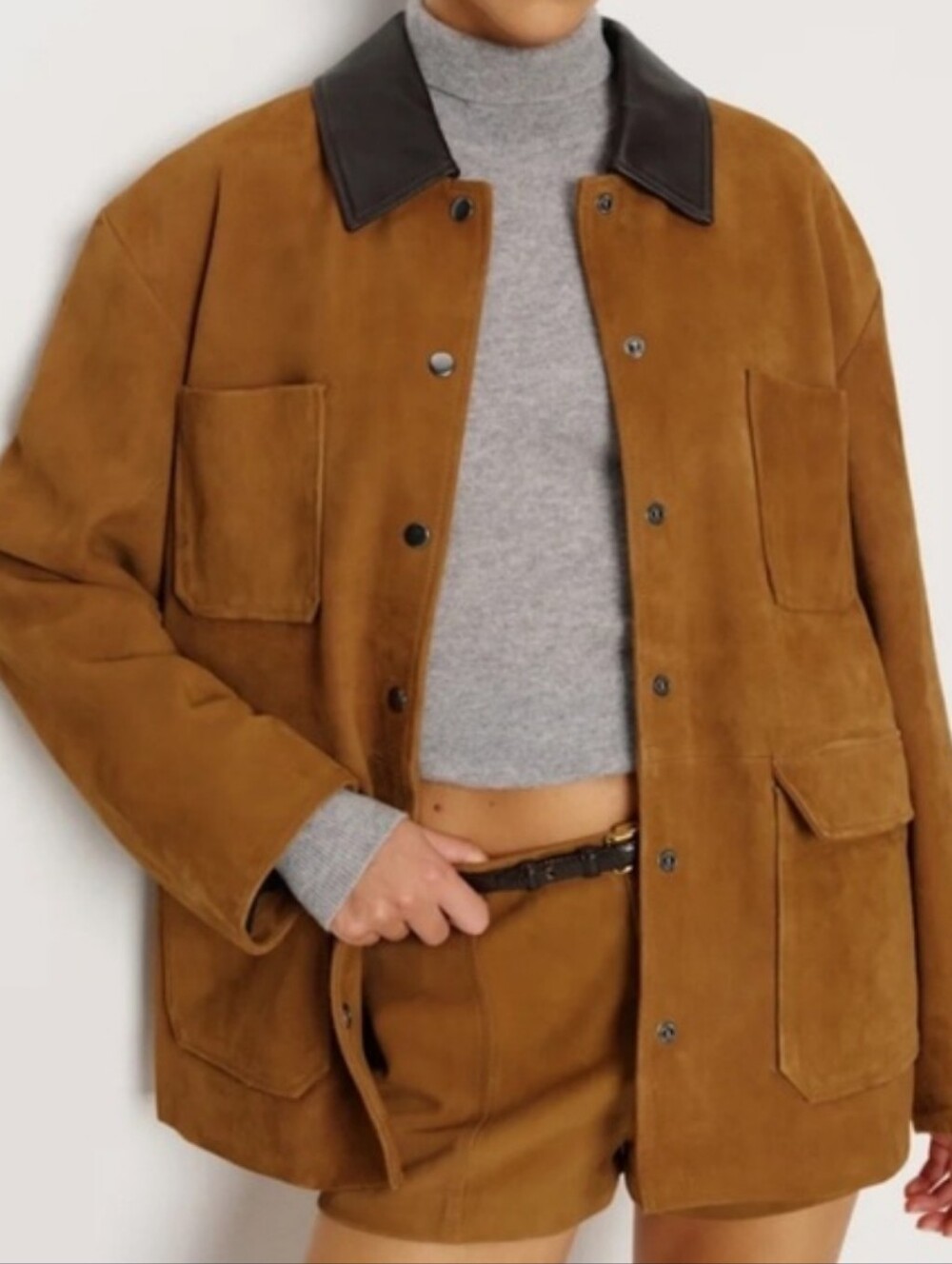 Reformation Veda Scotie Suede Leather Jacket